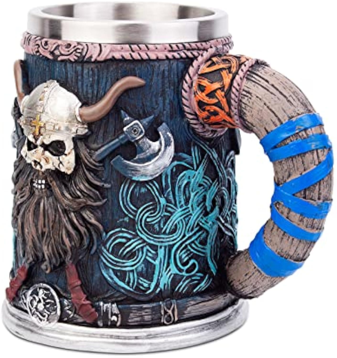 Joy Full Mug Beer Stein Mug Joy Full Mug Nordic Viking Warrior Skull Mug Tankard 17oz