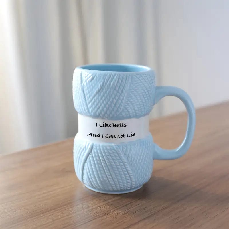 Joy Full Mug Coffee Mug blue Crochet Gift Cup Ceramic Water Cup Coffee Cup