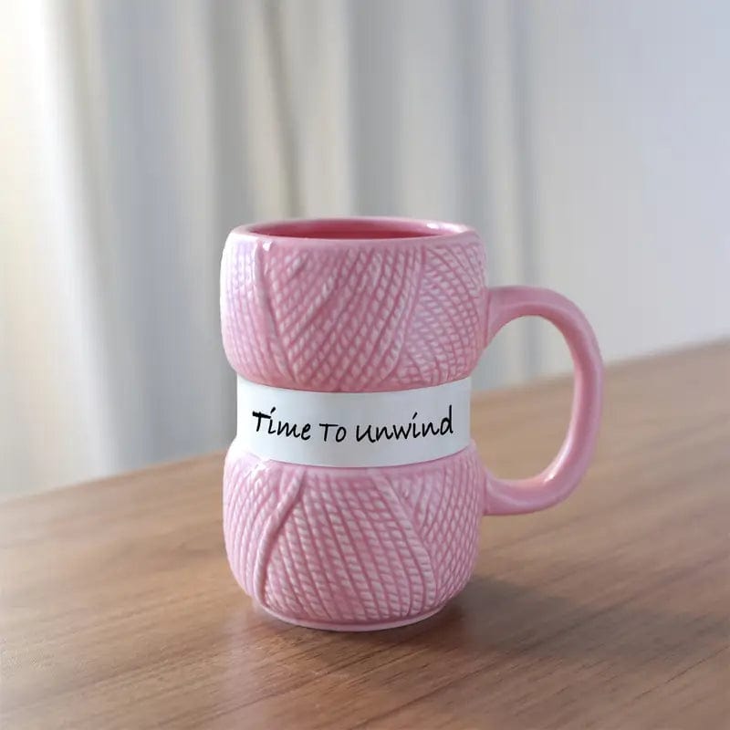 Joy Full Mug Coffee Mug pink Crochet Gift Cup Ceramic Water Cup Coffee Cup