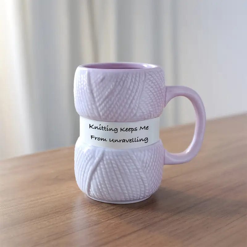 Joy Full Mug Coffee Mug Purple Crochet Gift Cup Ceramic Water Cup Coffee Cup